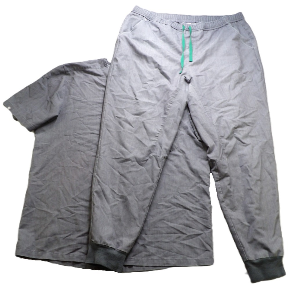 FIGS Women XXL Catarina Zamora Jogger Gray Scrub Set Technical Collection Nurse